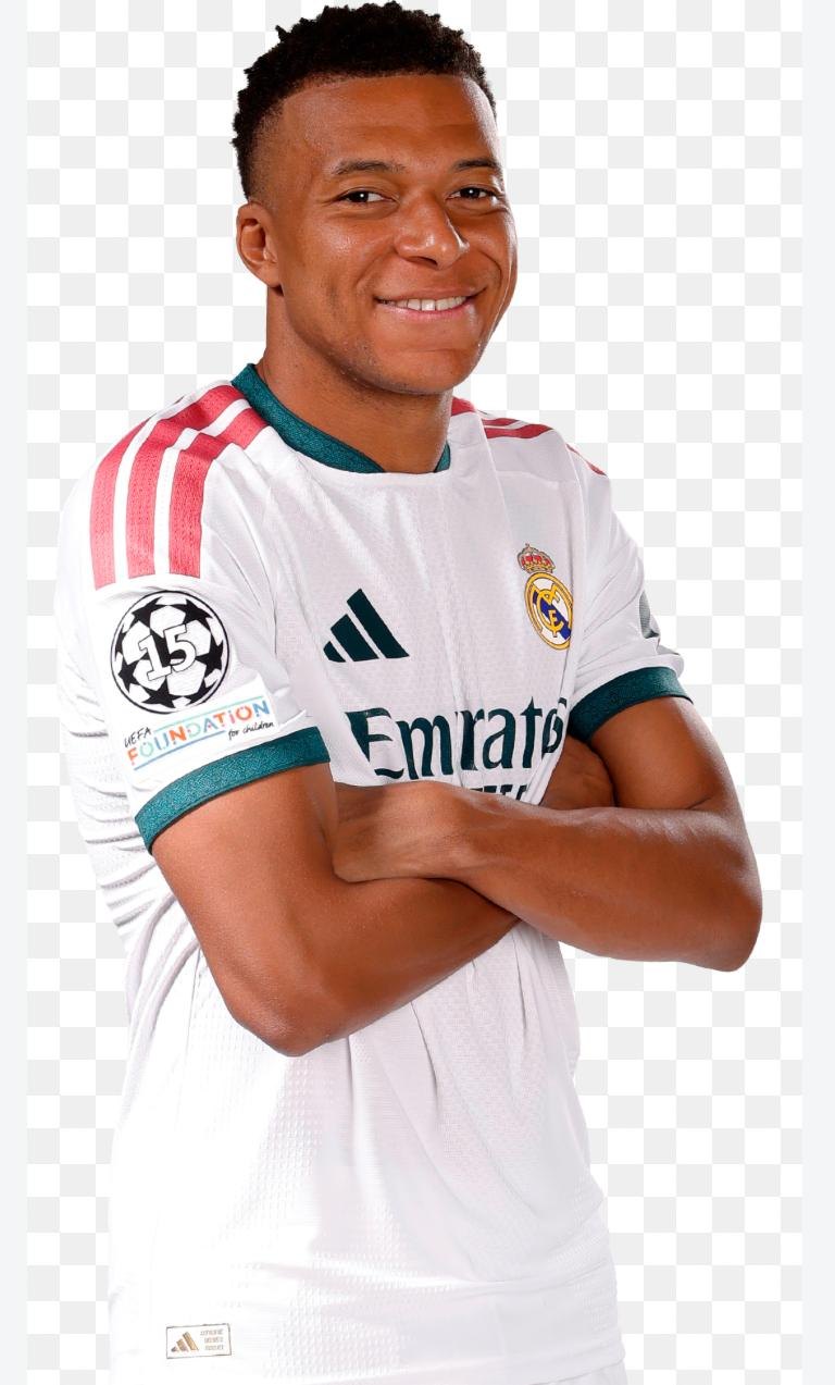 Kylian Mbappé in the Real Madrid kit
